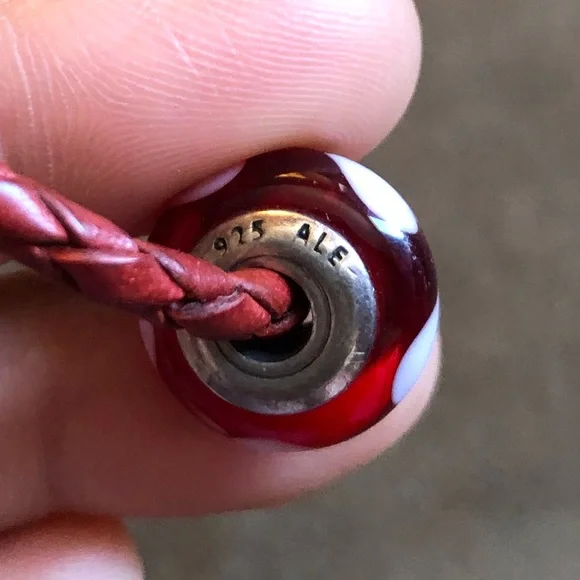 Pandora Brown Leather Bracelet Wrap Around Twice Necklace w/ 7 Charms - Picture 10 of 10